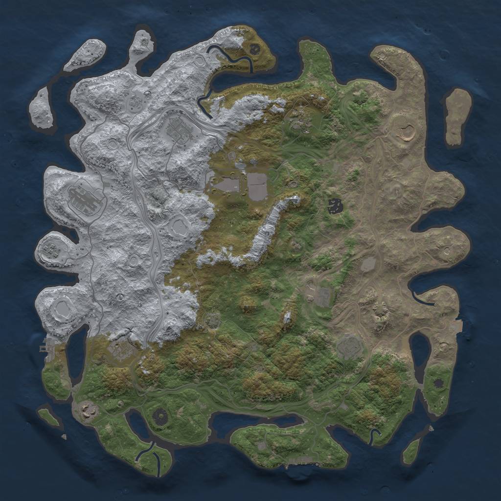 Rust Map: Procedural Map, Size: 4600, Seed: 997392272, 19 Monuments
