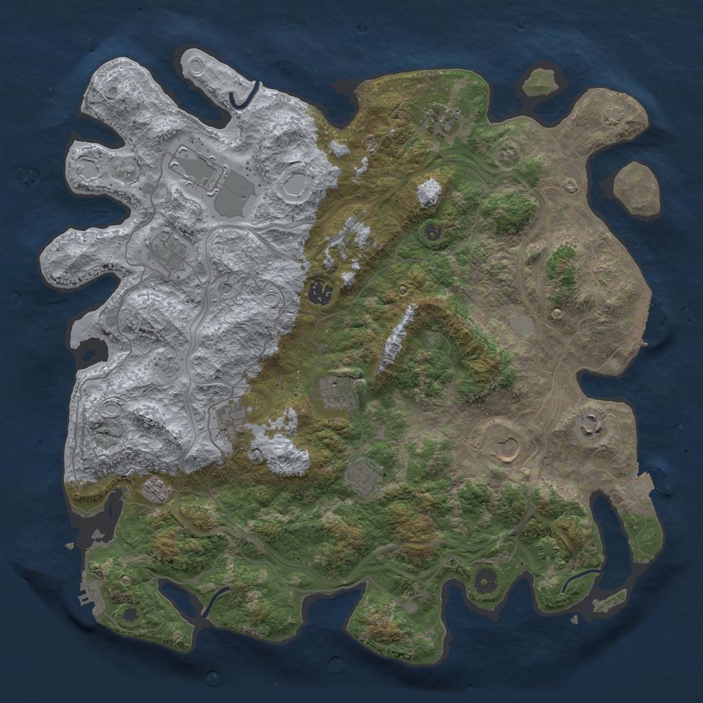 Rust Map: Procedural Map, Size: 4250, Seed: 9456422, 18 Monuments