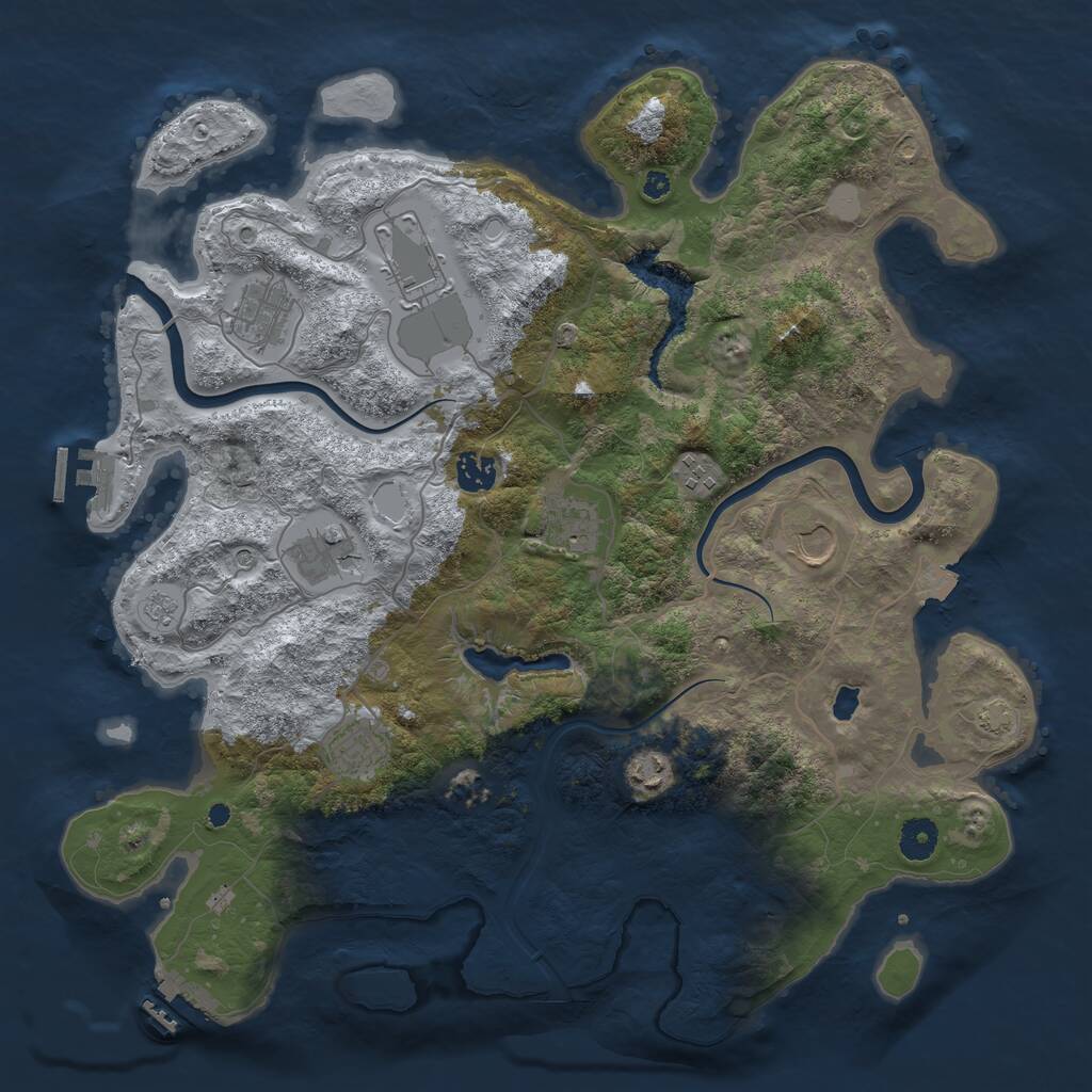 Rust Map: Procedural Map, Size: 4000, Seed: 659734187, 15 Monuments