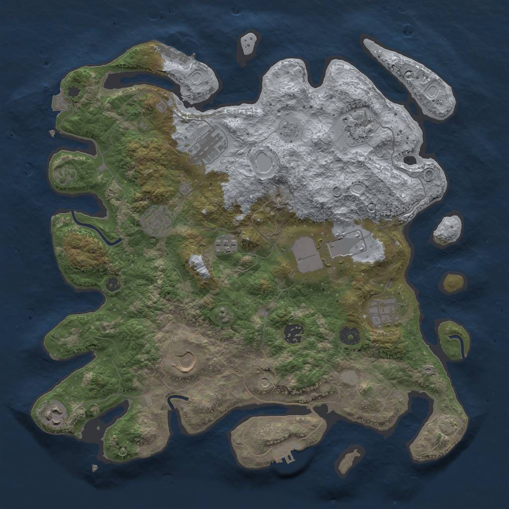 Rust Map: Procedural Map, Size: 3750, Seed: 112423, 17 Monuments