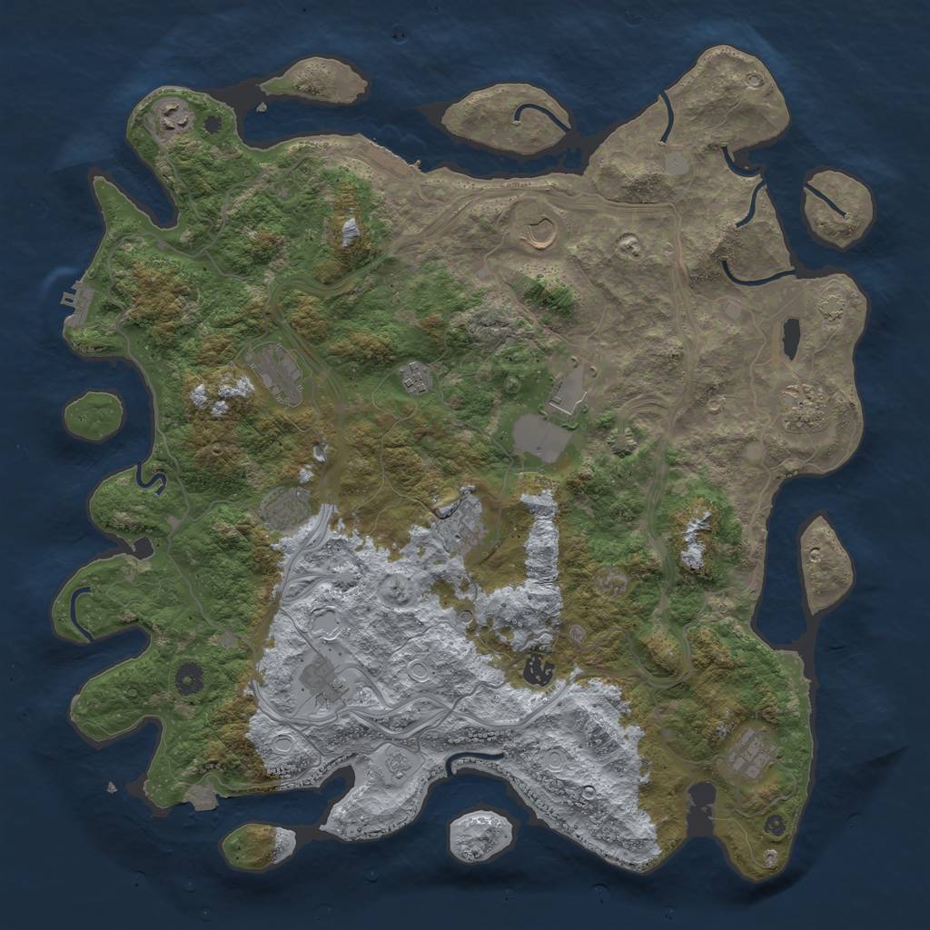 Rust Map: Procedural Map, Size: 4500, Seed: 1819729632, 19 Monuments