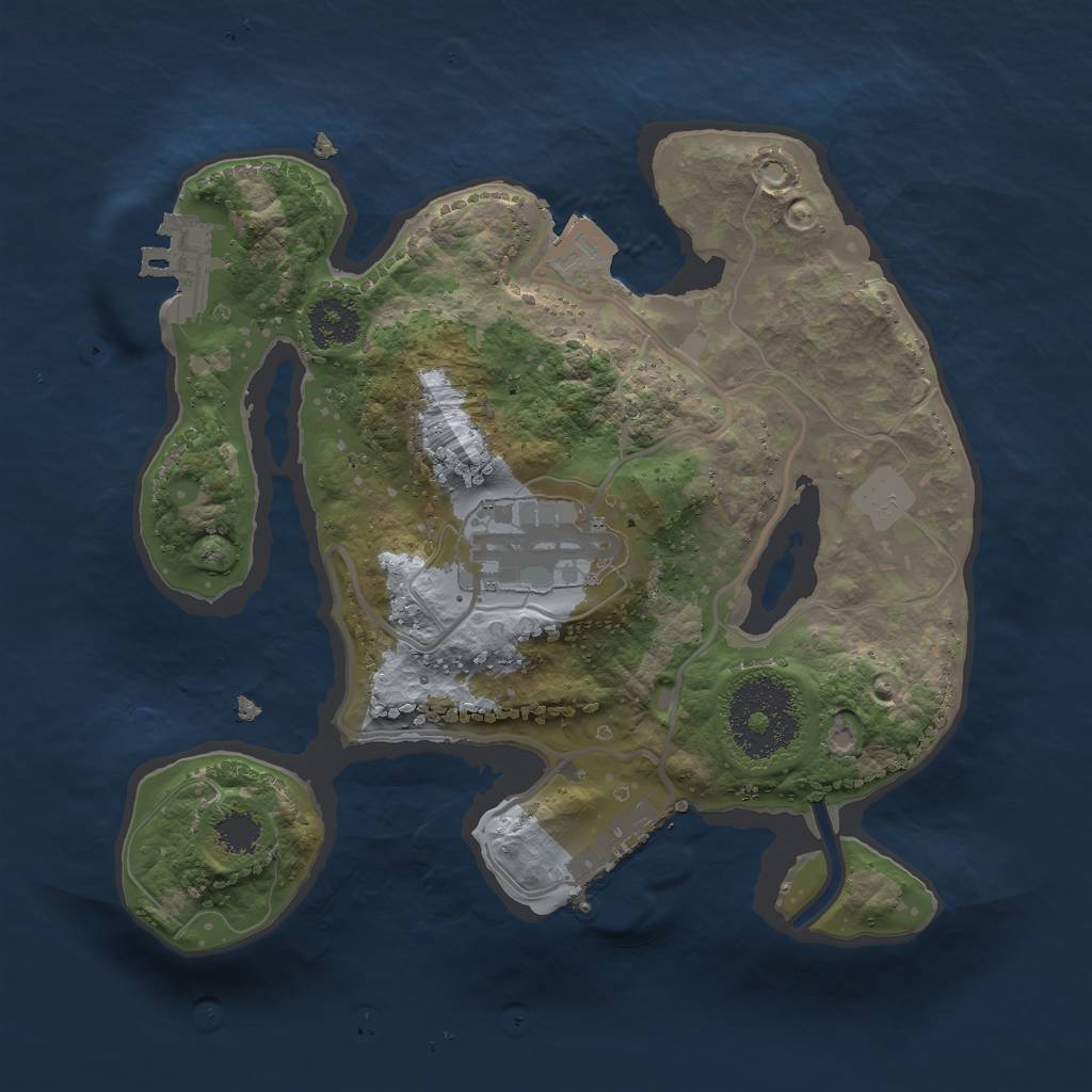 Rust Map: Procedural Map, Size: 2210, Seed: 127363266, 6 Monuments