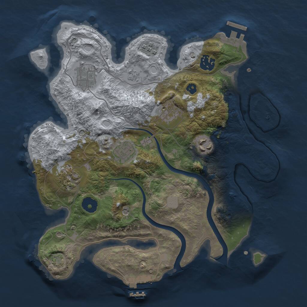 Rust Map: Procedural Map, Size: 3000, Seed: 171185025, 13 Monuments