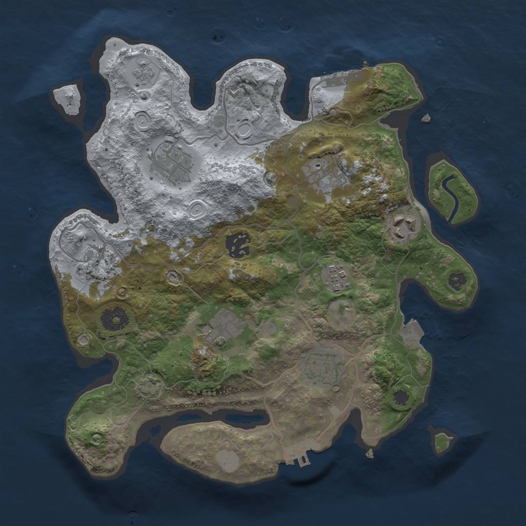 Rust Map: Procedural Map, Size: 3000, Seed: 171185025, 15 Monuments