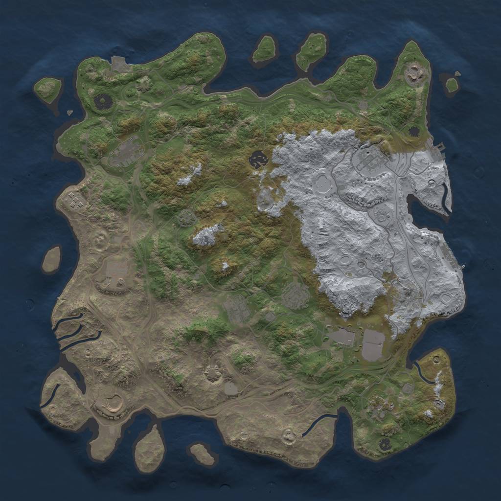 Rust Map: Procedural Map, Size: 4250, Seed: 450054535, 19 Monuments