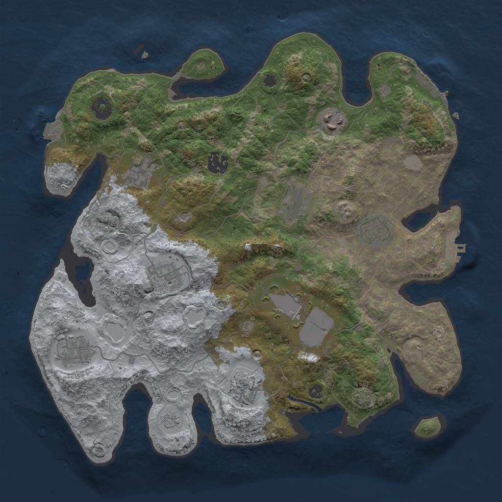 Rust Map: Procedural Map, Size: 3500, Seed: 15207362, 17 Monuments