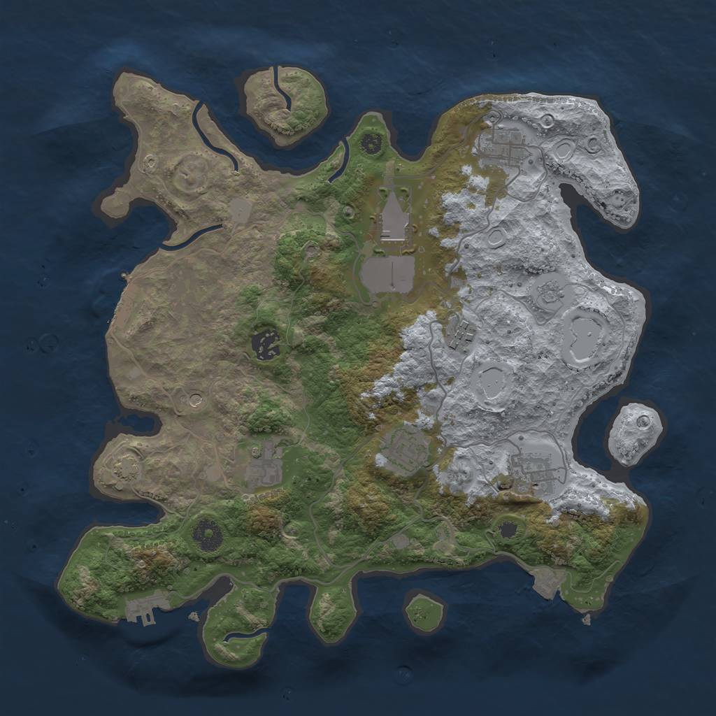 Rust Map: Procedural Map, Size: 3500, Seed: 1802486874, 15 Monuments
