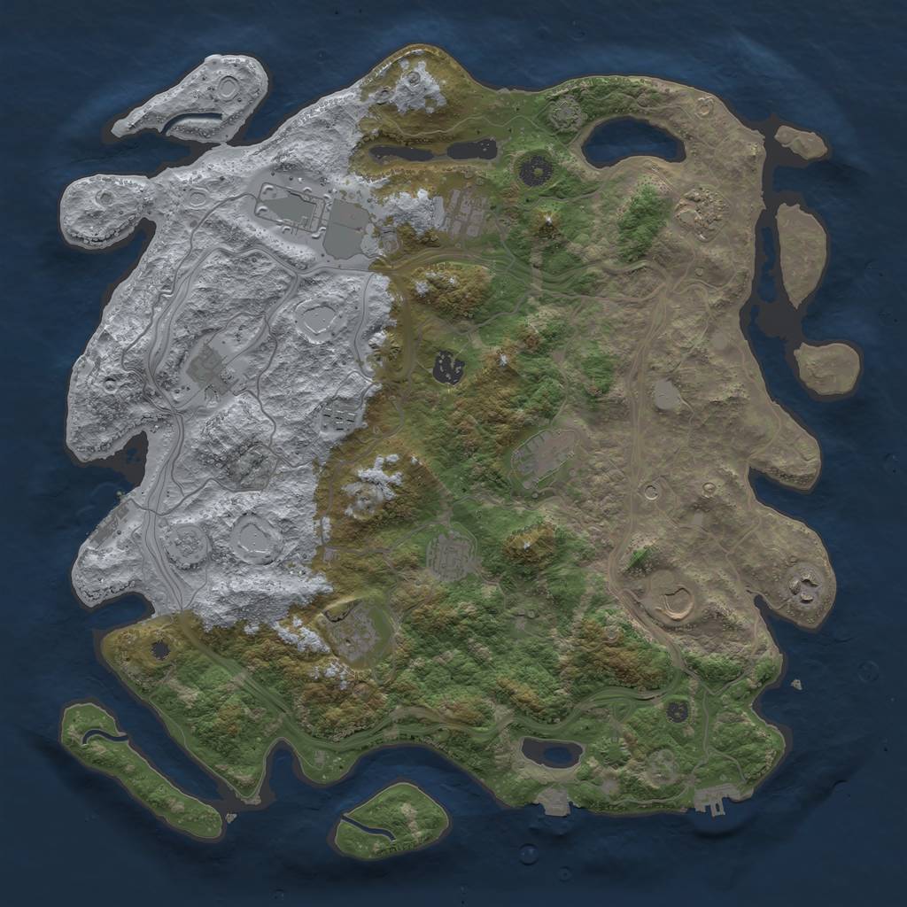 Rust Map: Procedural Map, Size: 4250, Seed: 812875661, 19 Monuments