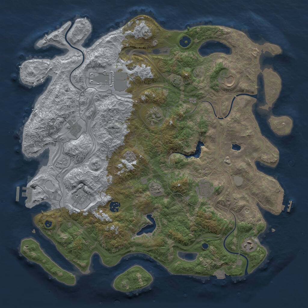 Rust Map: Procedural Map, Size: 4250, Seed: 812875661, 15 Monuments