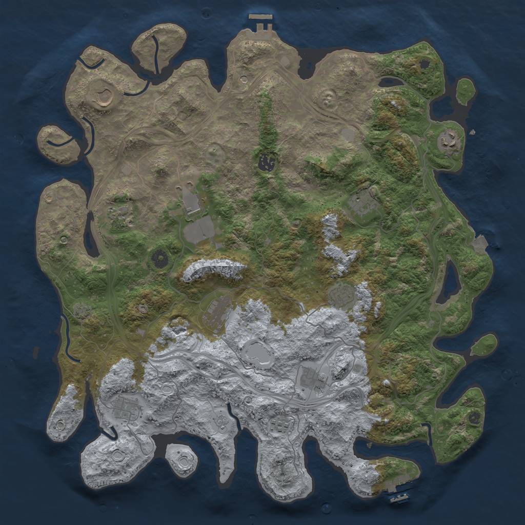 Rust Map: Procedural Map, Size: 4500, Seed: 613853205, 19 Monuments