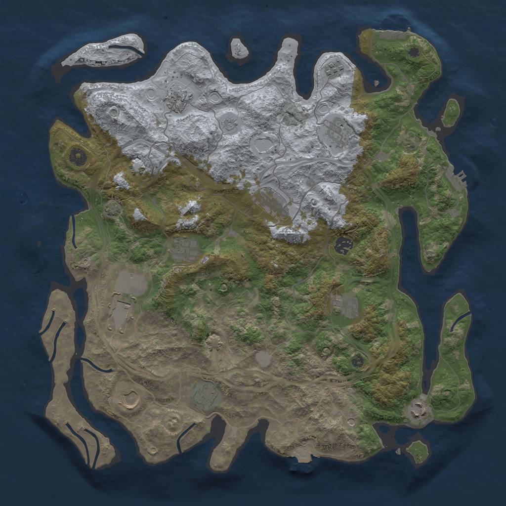 Rust Map: Procedural Map, Size: 4250, Seed: 1812724098, 19 Monuments