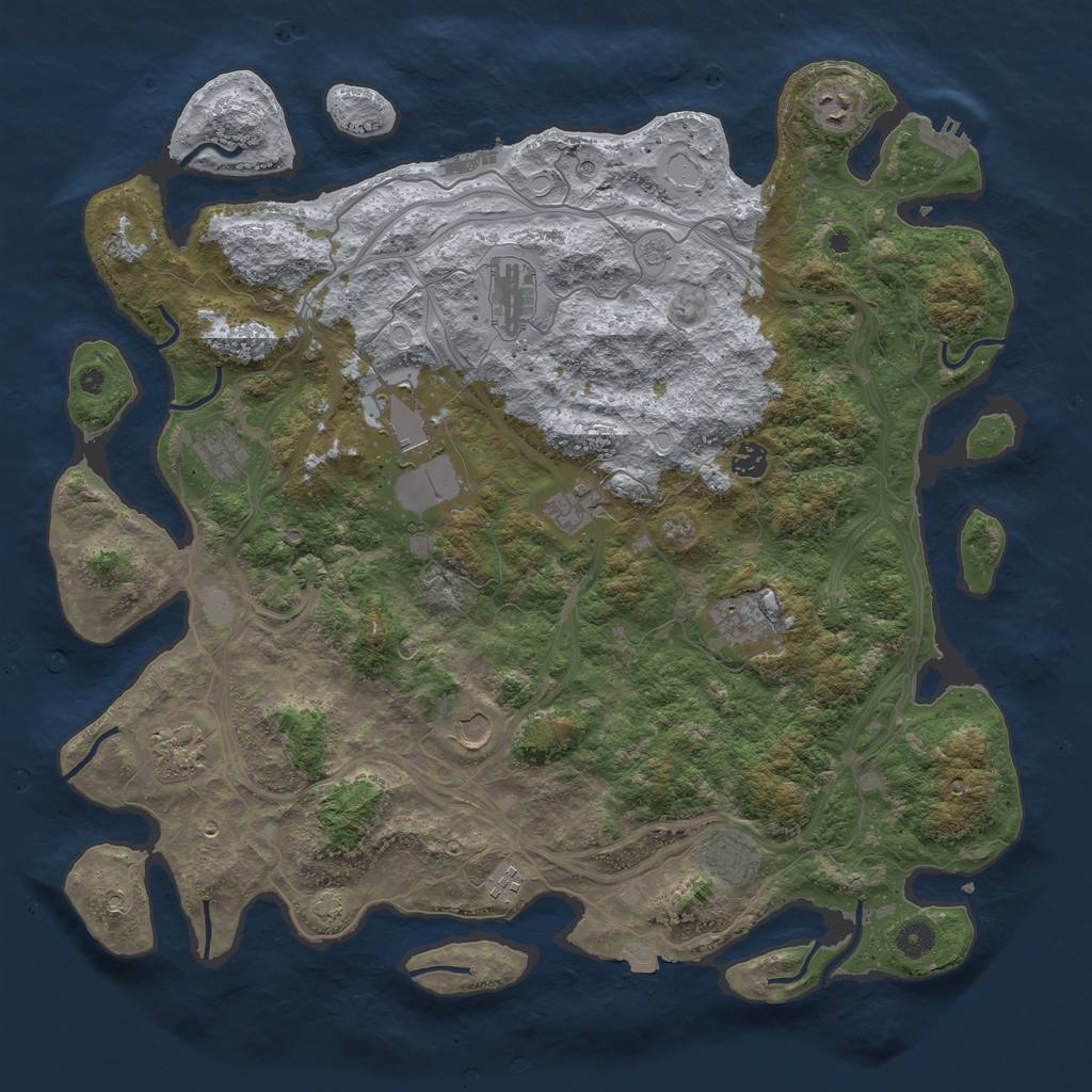 Rust Map: Procedural Map, Size: 4500, Seed: 893817732, 19 Monuments