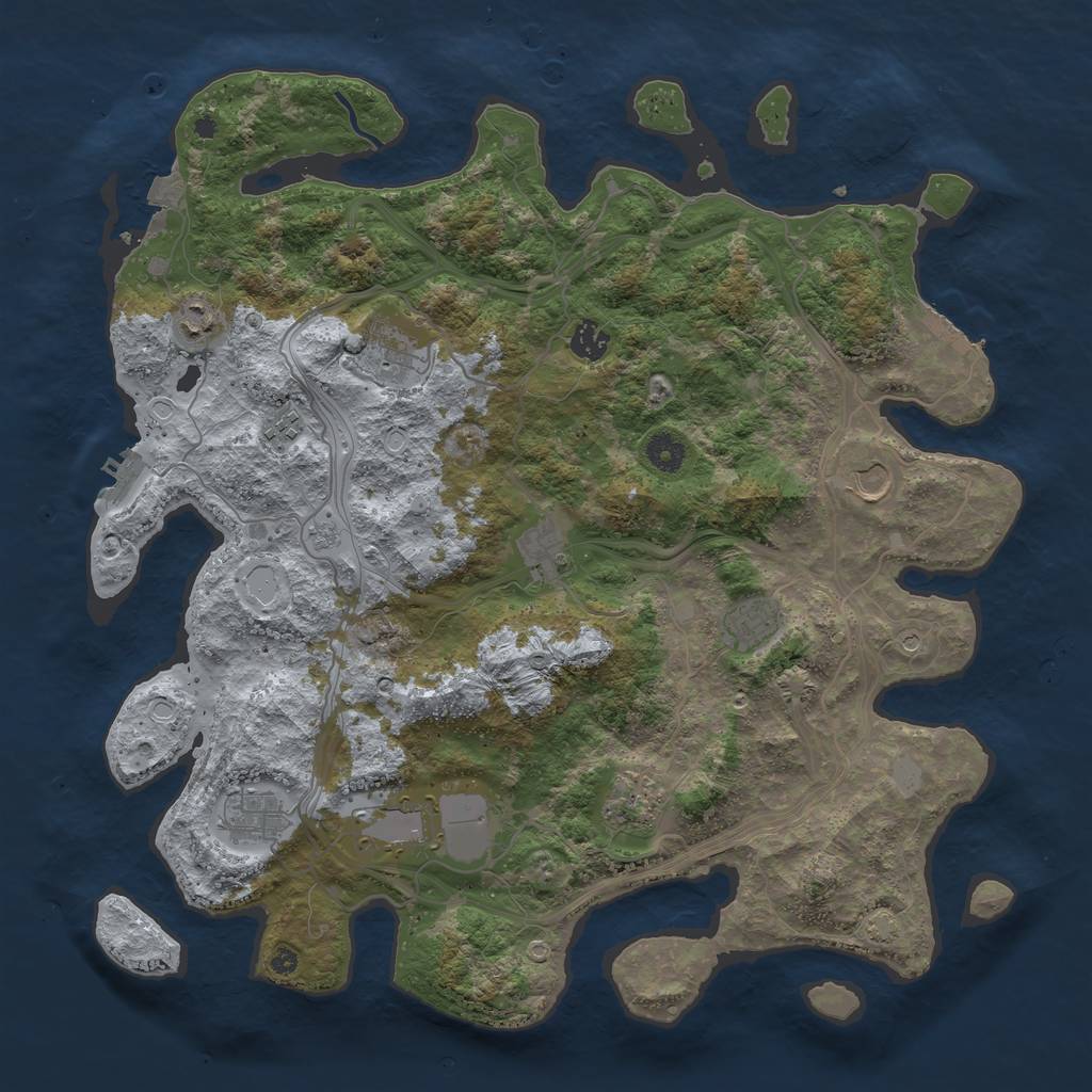 Rust Map: Procedural Map, Size: 4250, Seed: 335446714, 18 Monuments