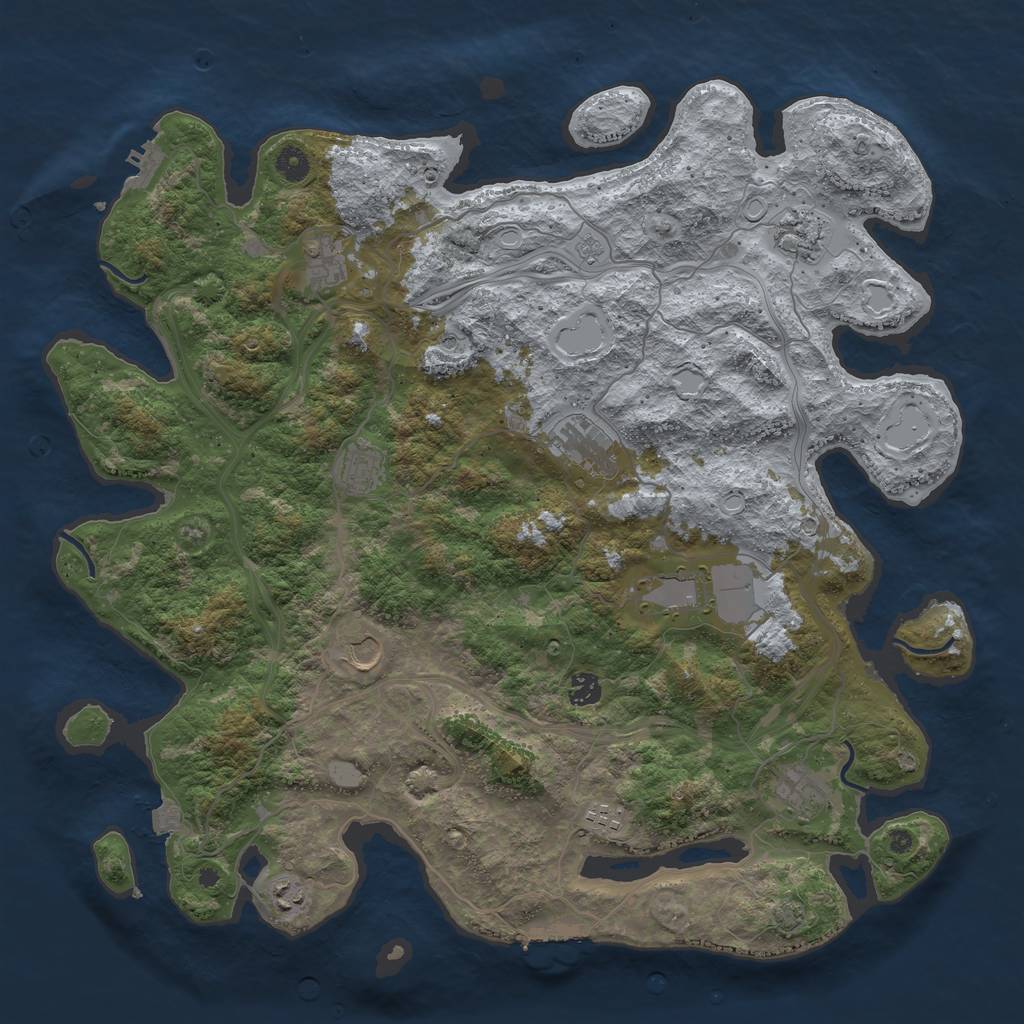 Rust Map: Procedural Map, Size: 4500, Seed: 63329051, 18 Monuments