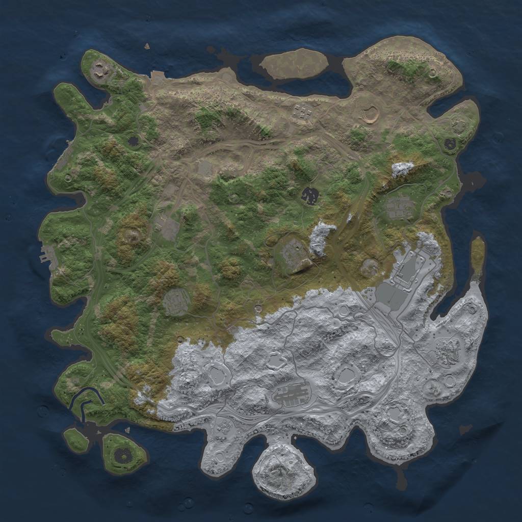 Rust Map: Procedural Map, Size: 4500, Seed: 1432, 19 Monuments