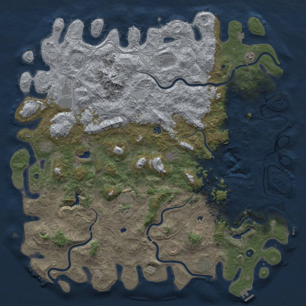 Rust Map: Procedural Map, Size: 6000, Seed: 1167596871, 17 Monuments