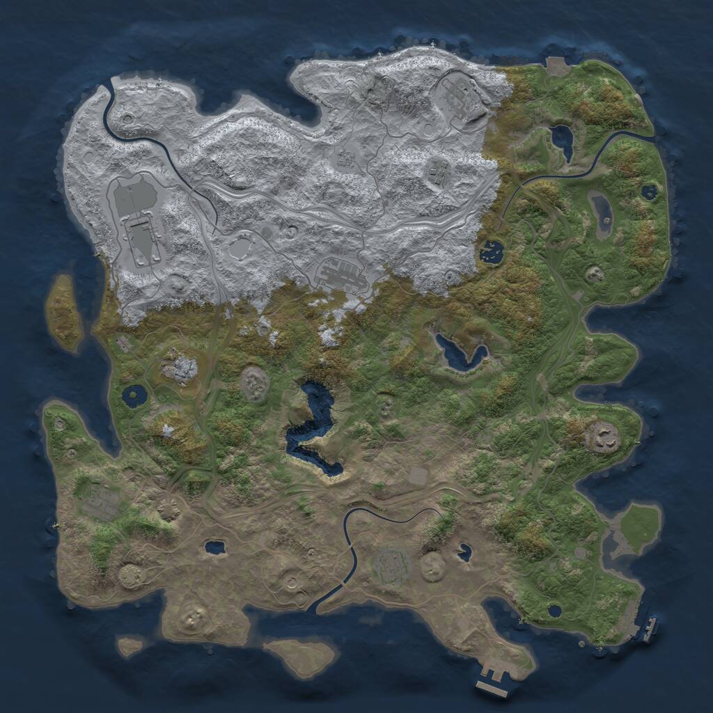 Rust Map: Procedural Map, Size: 4500, Seed: 458286, 15 Monuments