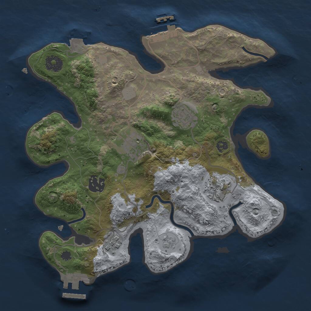 Rust Map: Procedural Map, Size: 2700, Seed: 1494859875, 9 Monuments