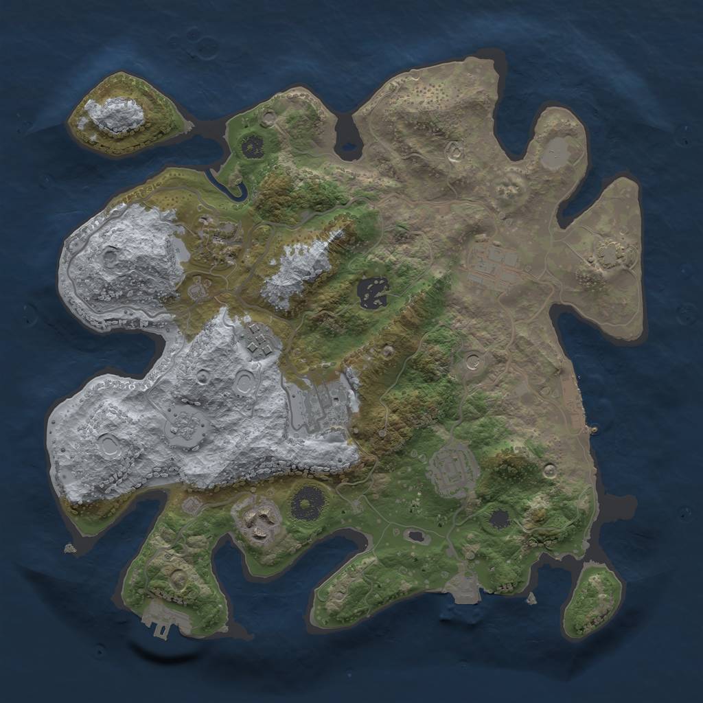 Rust Map: Procedural Map, Size: 3100, Seed: 8738916, 15 Monuments