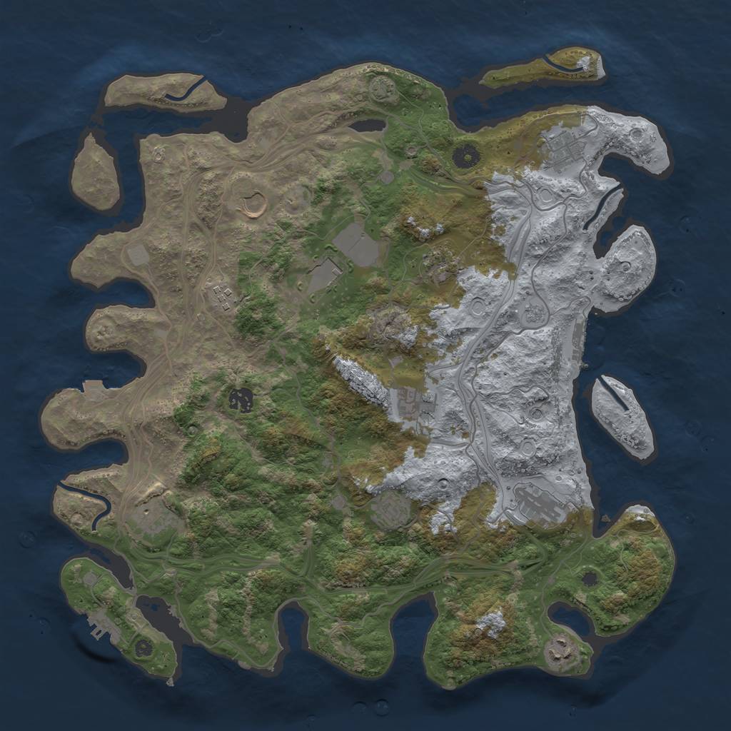 Rust Map: Procedural Map, Size: 4250, Seed: 7722626, 19 Monuments