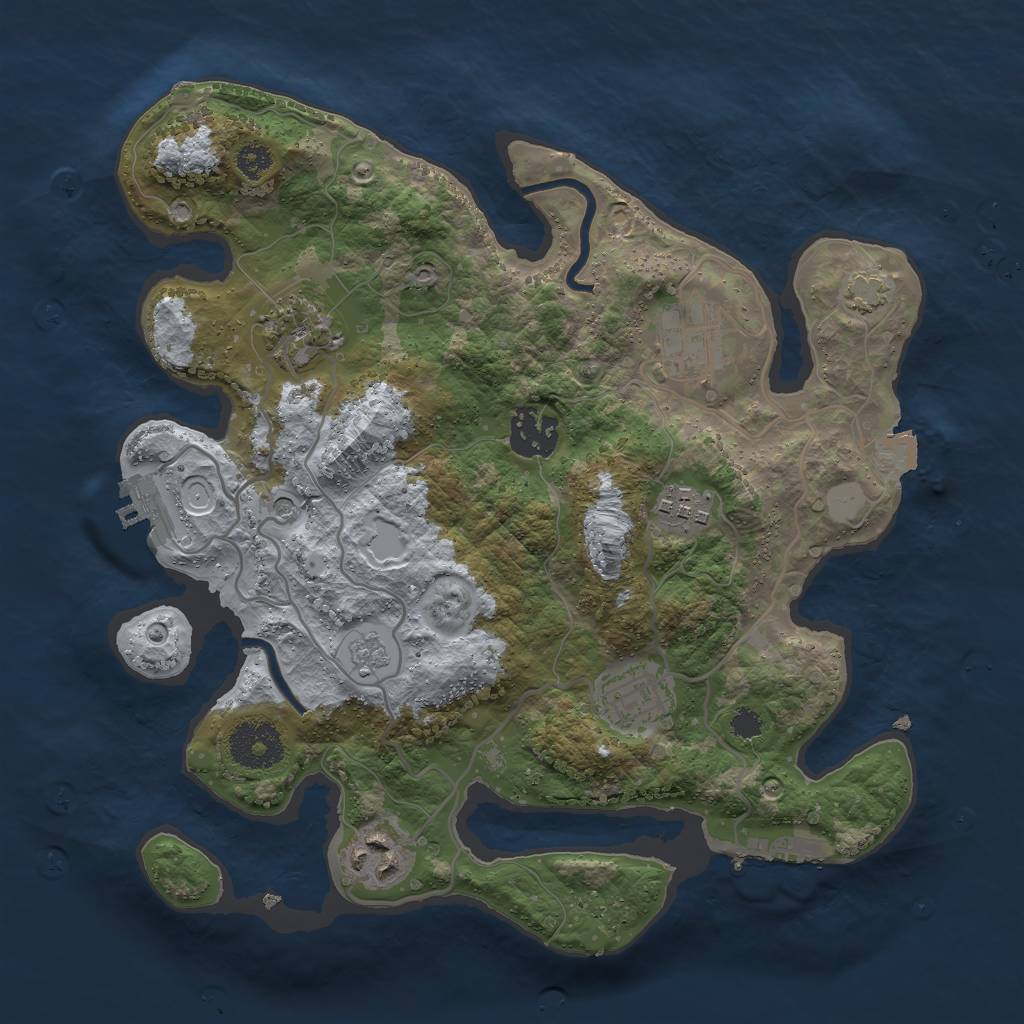 Rust Map: Procedural Map, Size: 3000, Seed: 745440839, 14 Monuments