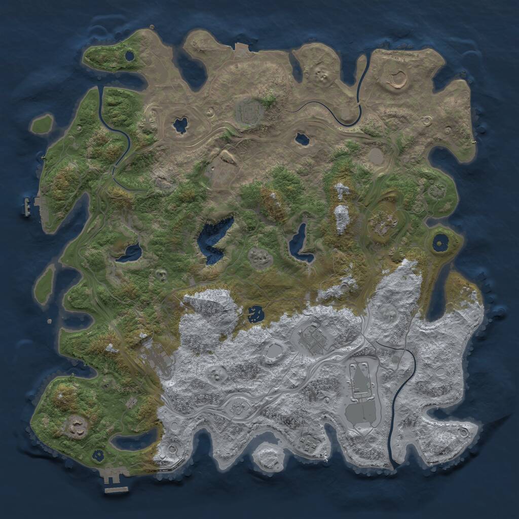 Rust Map: Procedural Map, Size: 4500, Seed: 1144432386, 16 Monuments