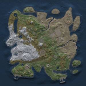 Thumbnail Rust Map: Procedural Map, Size: 3500, Seed: 1423566289, 14 Monuments