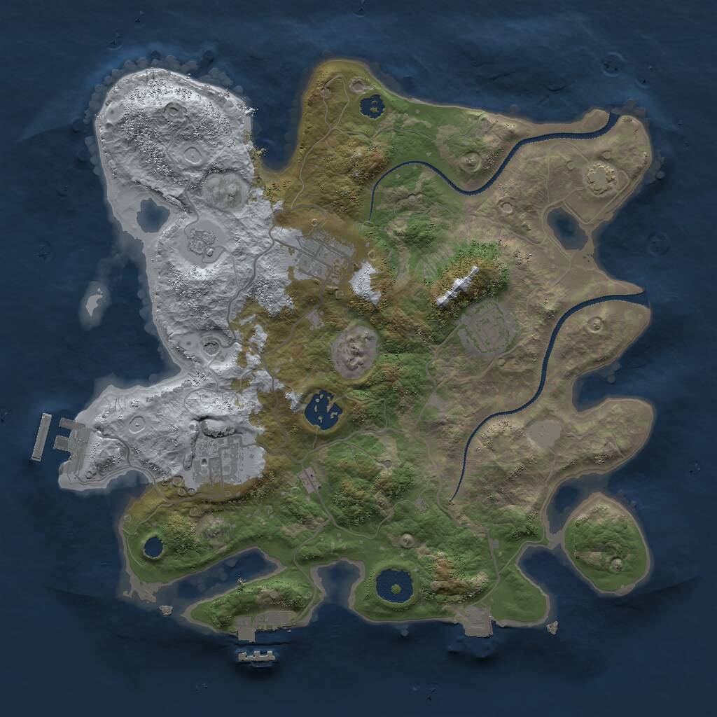 Rust Map: Procedural Map, Size: 3000, Seed: 476236376, 10 Monuments