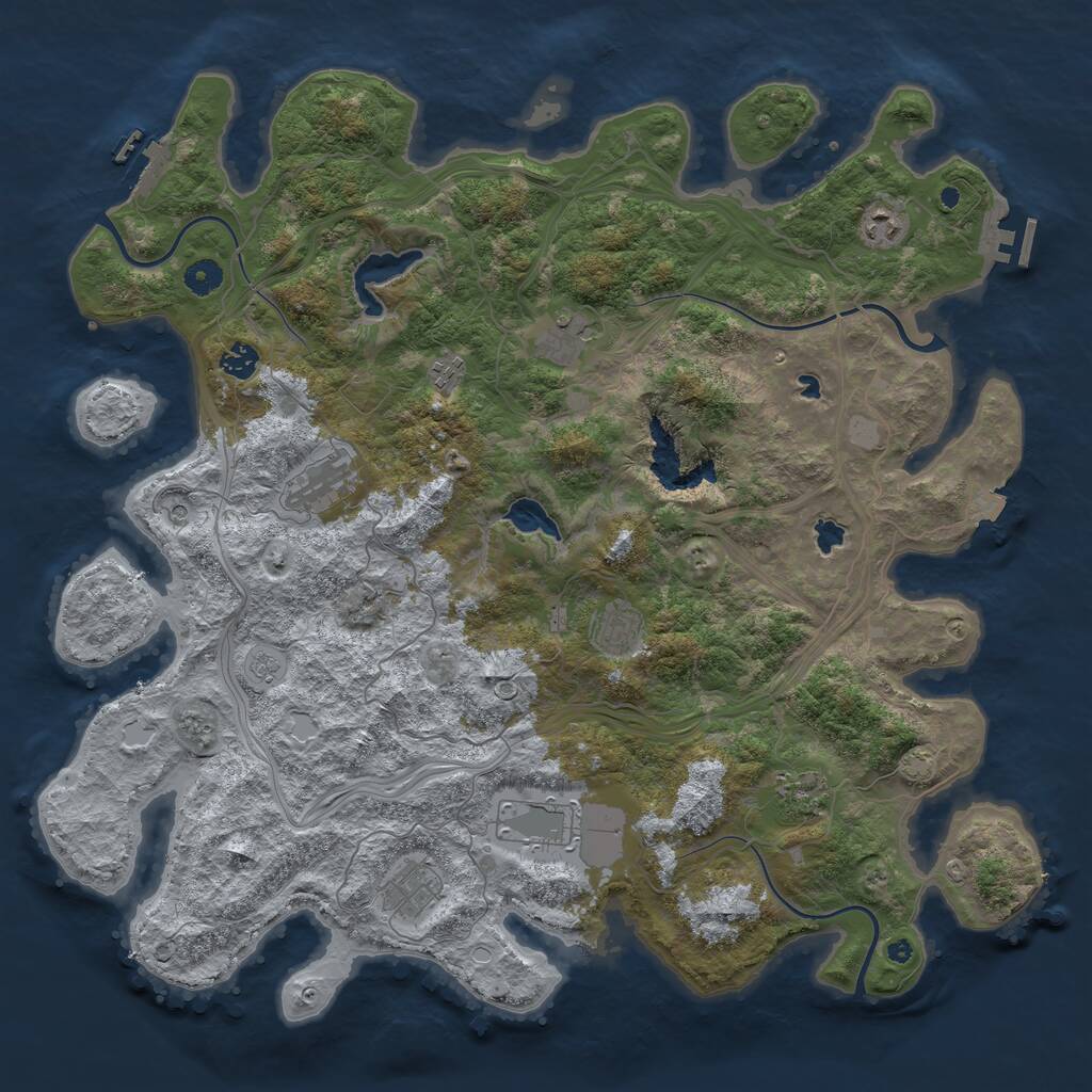 Rust Map: Procedural Map, Size: 4500, Seed: 1757994523, 15 Monuments