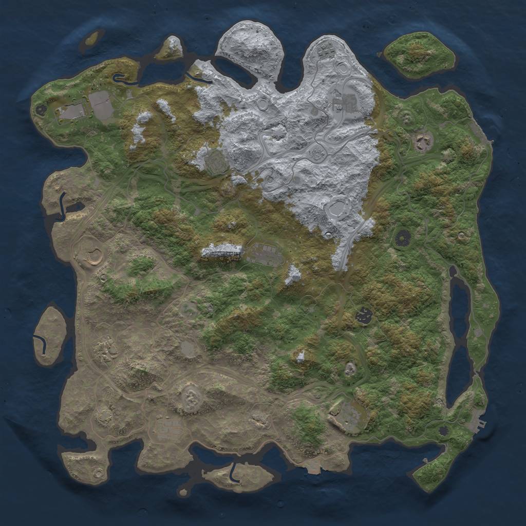 Rust Map: Procedural Map, Size: 4800, Seed: 1316097495, 19 Monuments