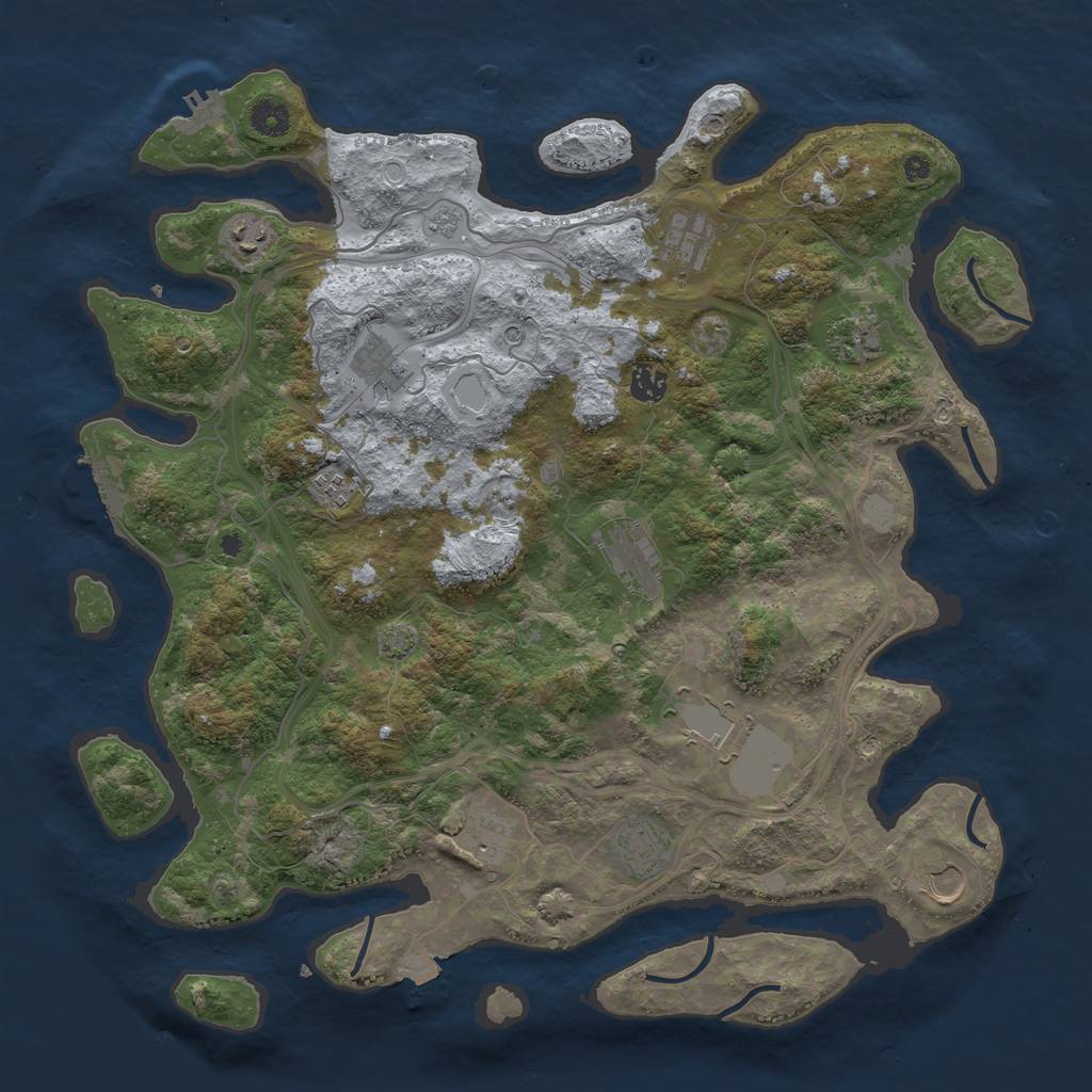 Rust Map: Procedural Map, Size: 4250, Seed: 1104115944, 19 Monuments