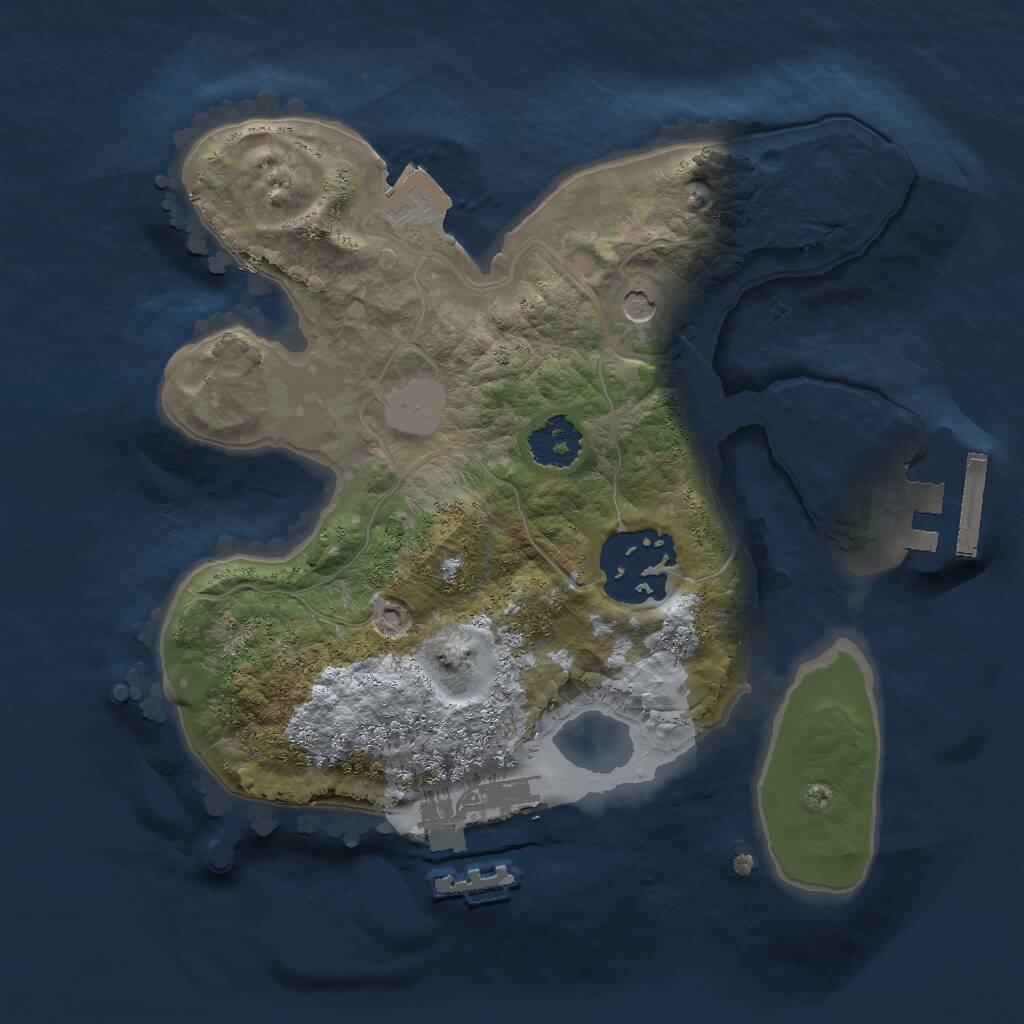 Rust Map: Procedural Map, Size: 2000, Seed: 654255441, 5 Monuments