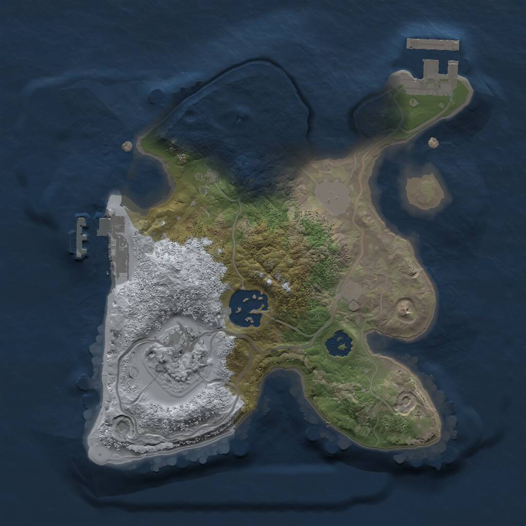 Rust Map: Procedural Map, Size: 2023, Seed: 305234314, 5 Monuments