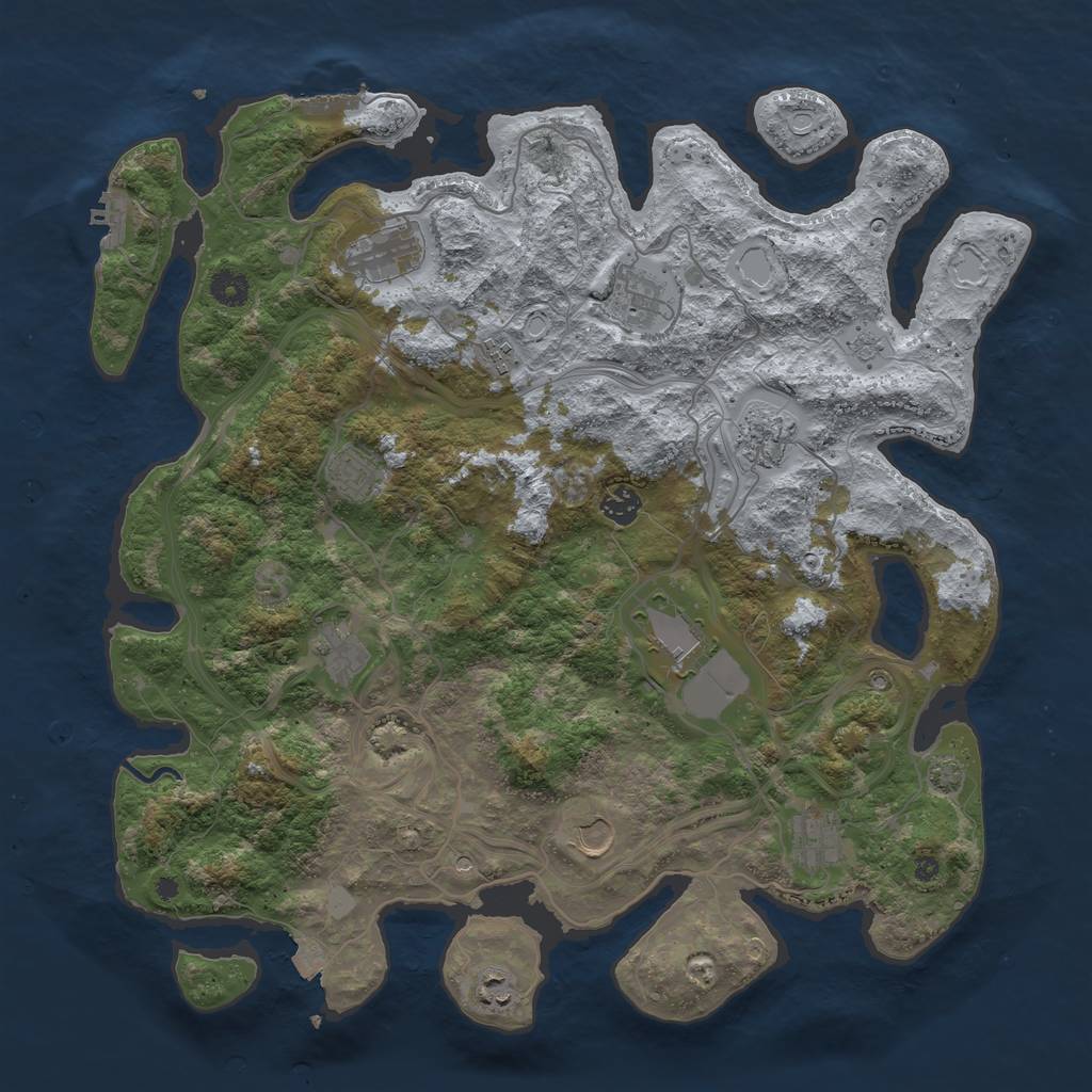 Rust Map: Procedural Map, Size: 4250, Seed: 183607738, 19 Monuments