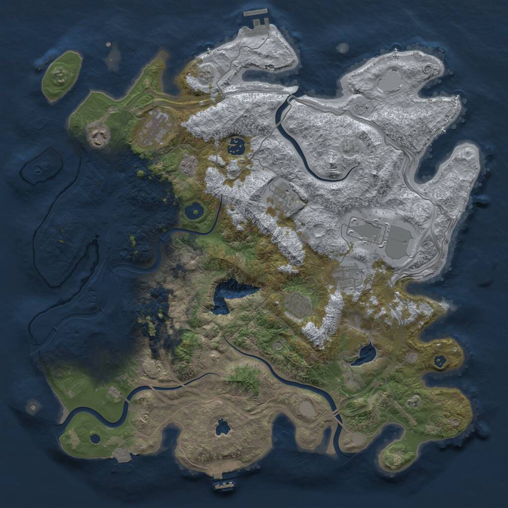 Rust Map: Procedural Map, Size: 4250, Seed: 32852, 14 Monuments