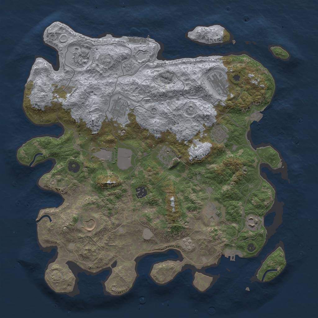 Rust Map: Procedural Map, Size: 4000, Seed: 338700555, 19 Monuments