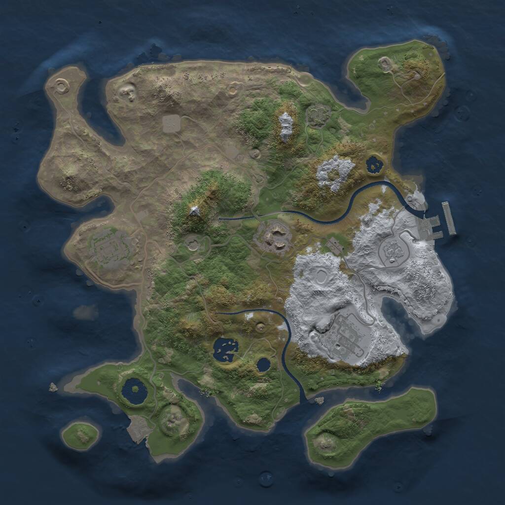 Rust Map: Procedural Map, Size: 3000, Seed: 18218, 9 Monuments