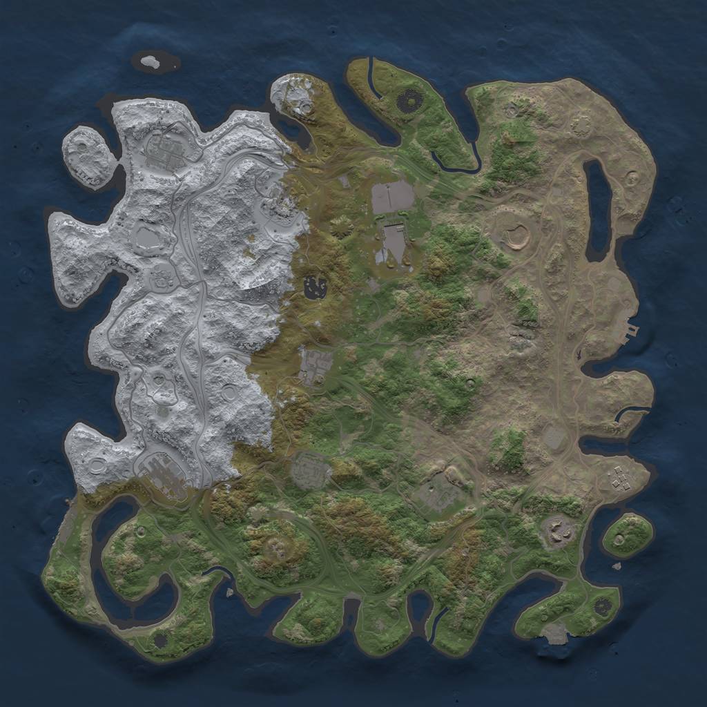 Rust Map: Procedural Map, Size: 4250, Seed: 772980677, 19 Monuments