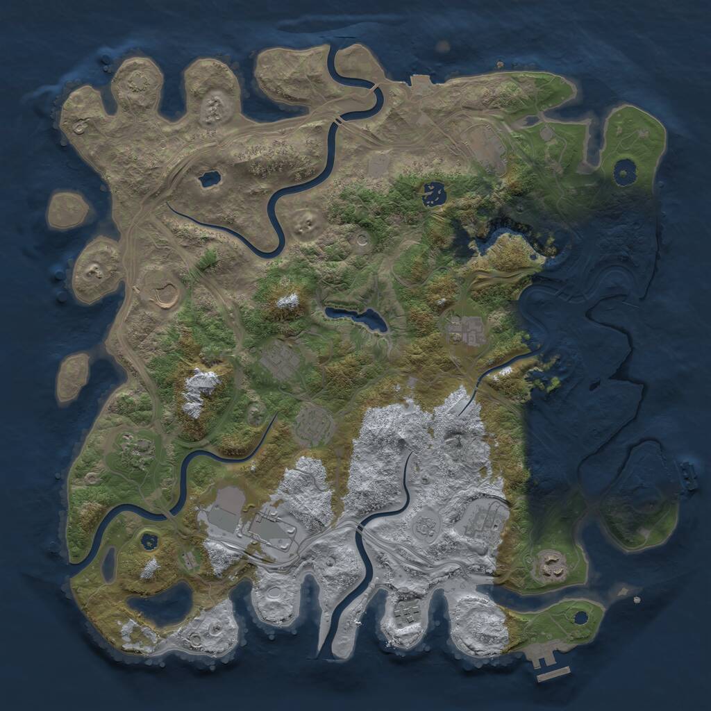 Rust Map: Procedural Map, Size: 4250, Seed: 70122023, 17 Monuments