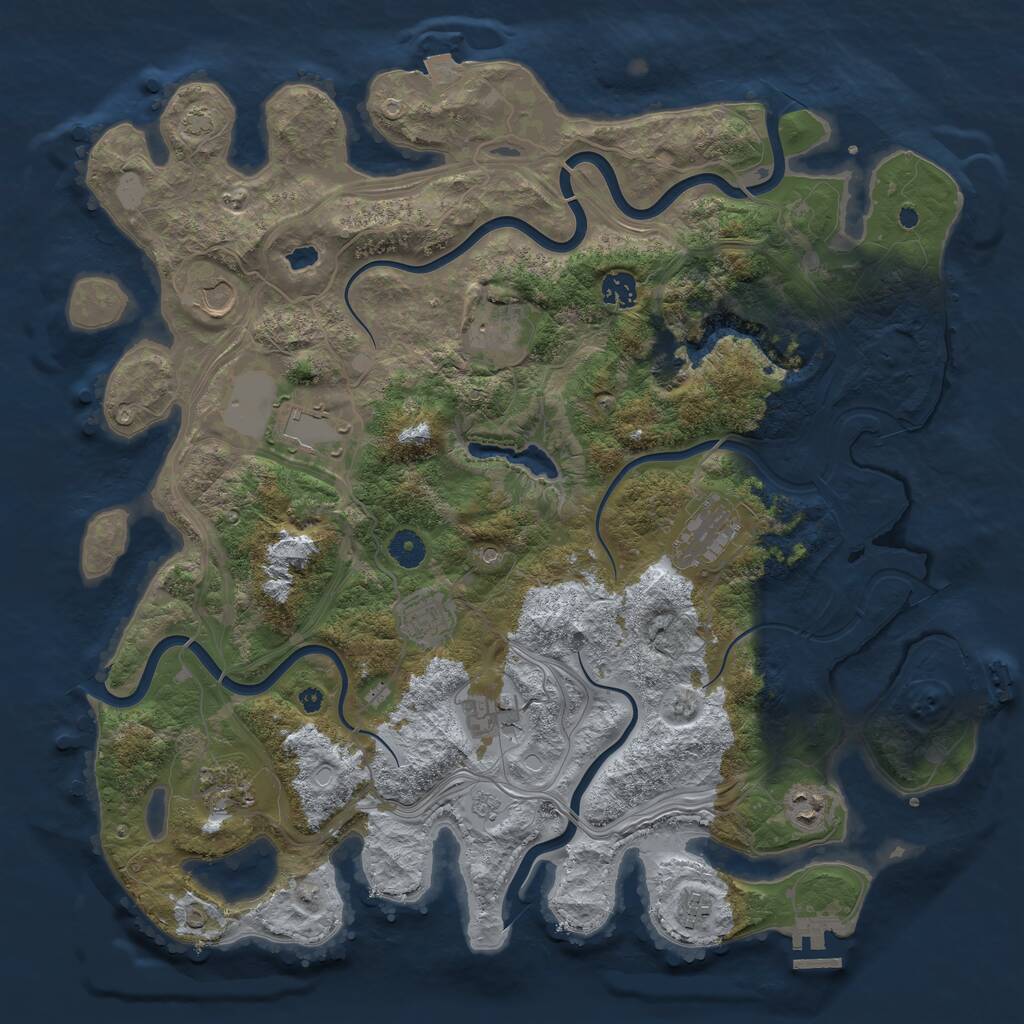 Rust Map: Procedural Map, Size: 4250, Seed: 70122023, 16 Monuments