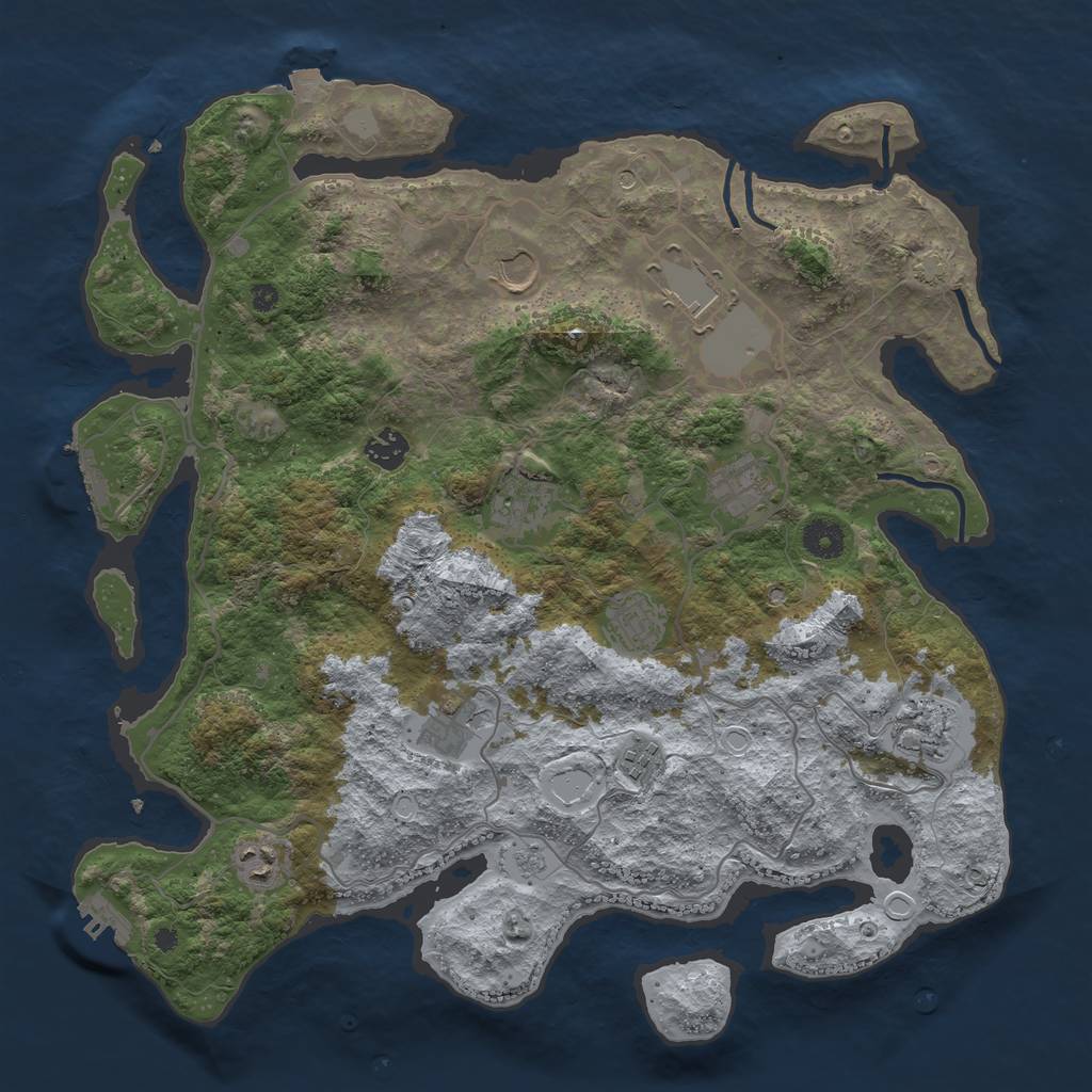 Rust Map: Procedural Map, Size: 4000, Seed: 20924520, 18 Monuments