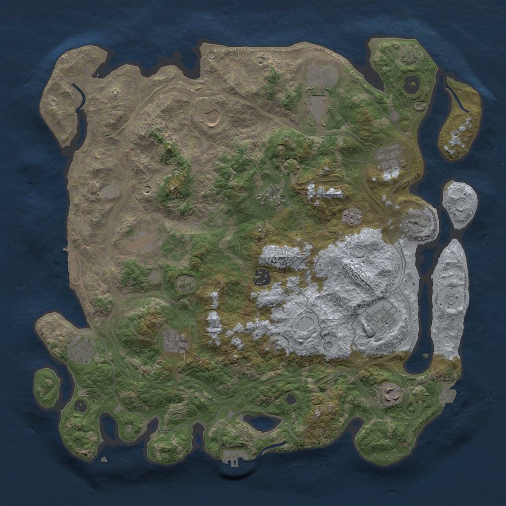 Rust Map: Procedural Map, Size: 4250, Seed: 771183856, 19 Monuments