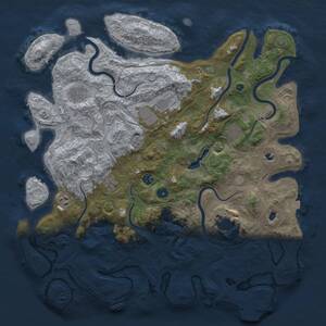 Thumbnail Rust Map: Procedural Map, Size: 4500, Seed: 2045130096, 14 Monuments