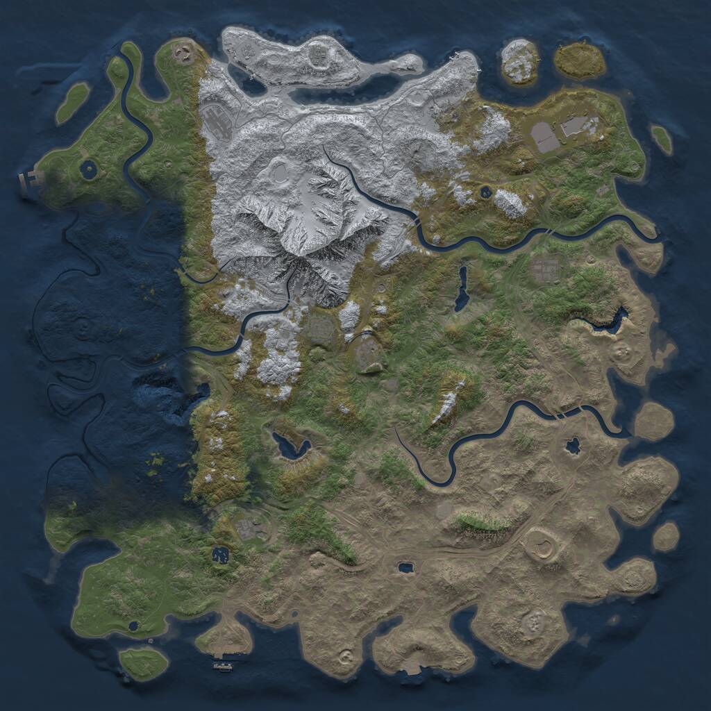 Rust Map: Procedural Map, Size: 6000, Seed: 1561419503, 17 Monuments