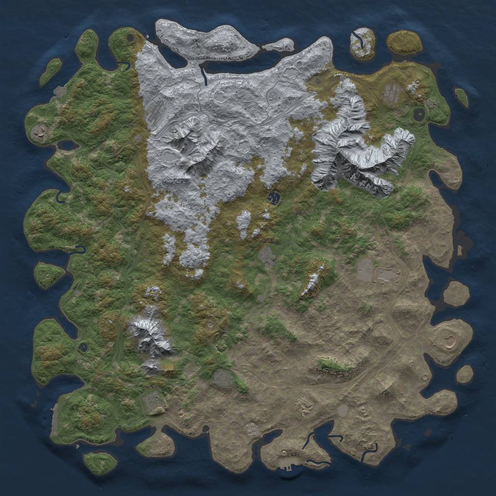 Rust Map: Procedural Map, Size: 6000, Seed: 1561419503, 19 Monuments