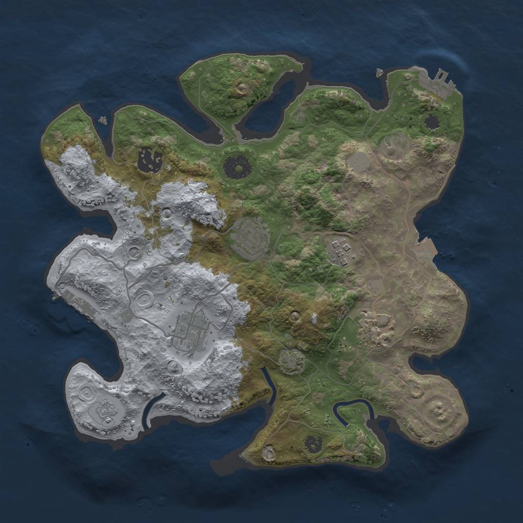 Rust Map: Procedural Map, Size: 3000, Seed: 1262822848, 13 Monuments