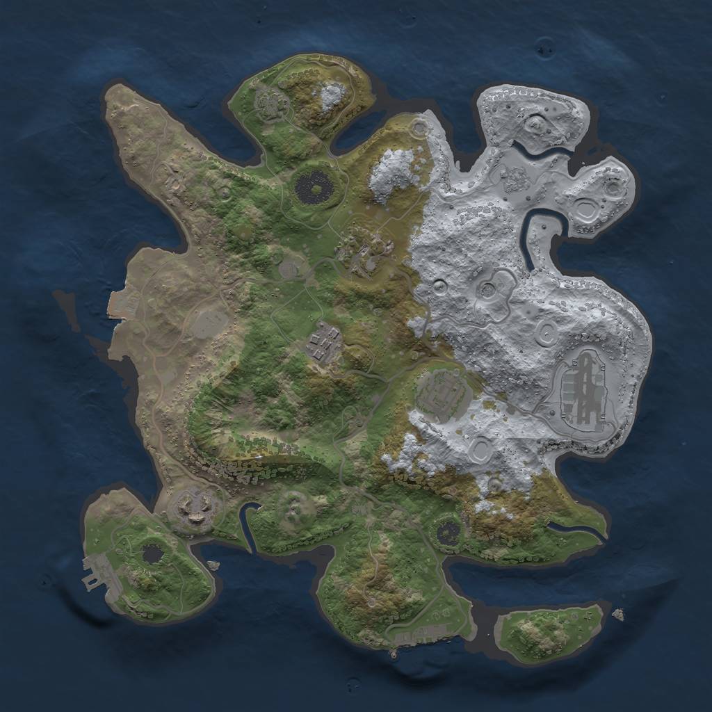 Rust Map: Procedural Map, Size: 3000, Seed: 1291631455, 13 Monuments