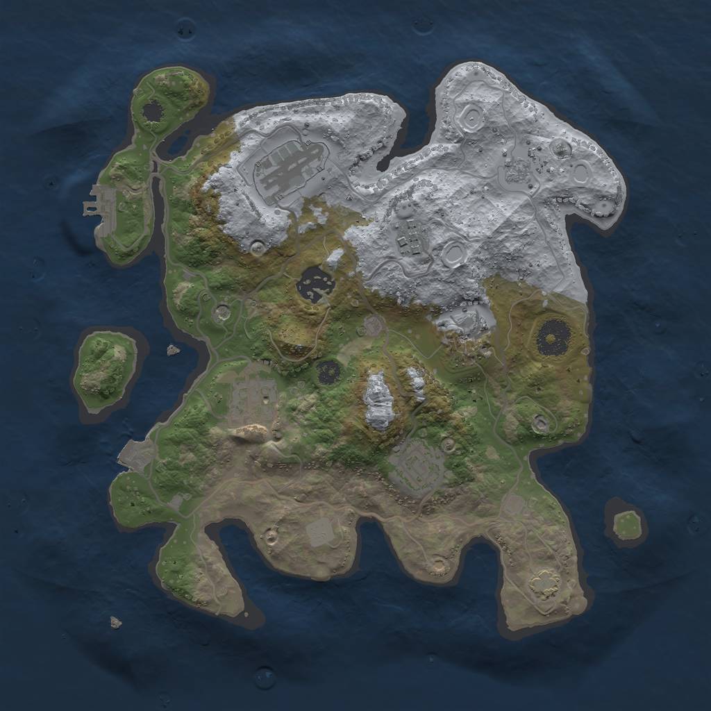 Rust Map: Procedural Map, Size: 3000, Seed: 769799086, 13 Monuments