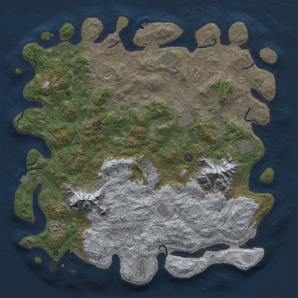 Rust Map: Procedural Map, Size: 5000, Seed: 22555646, 19 Monuments