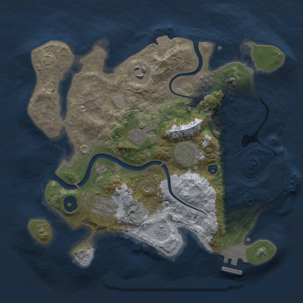 Rust Map: Procedural Map, Size: 3000, Seed: 1266995962, 11 Monuments